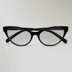 Betsey Johnson Reading Glasses Black Large Cat Eye Readers +2.50 Clear Lens
